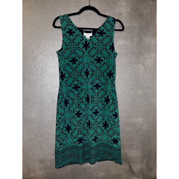 Magnolia Grace Preppy Academia Business Office Reversible  Green & Blue  Dress - Picture 1 of 8